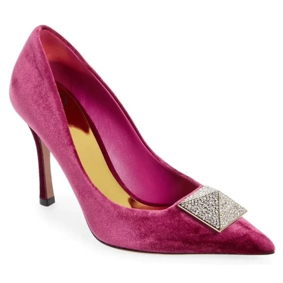 New Valentino Garavani stud pumps in rose‎ violet size 41EU - Picture 1 of 11